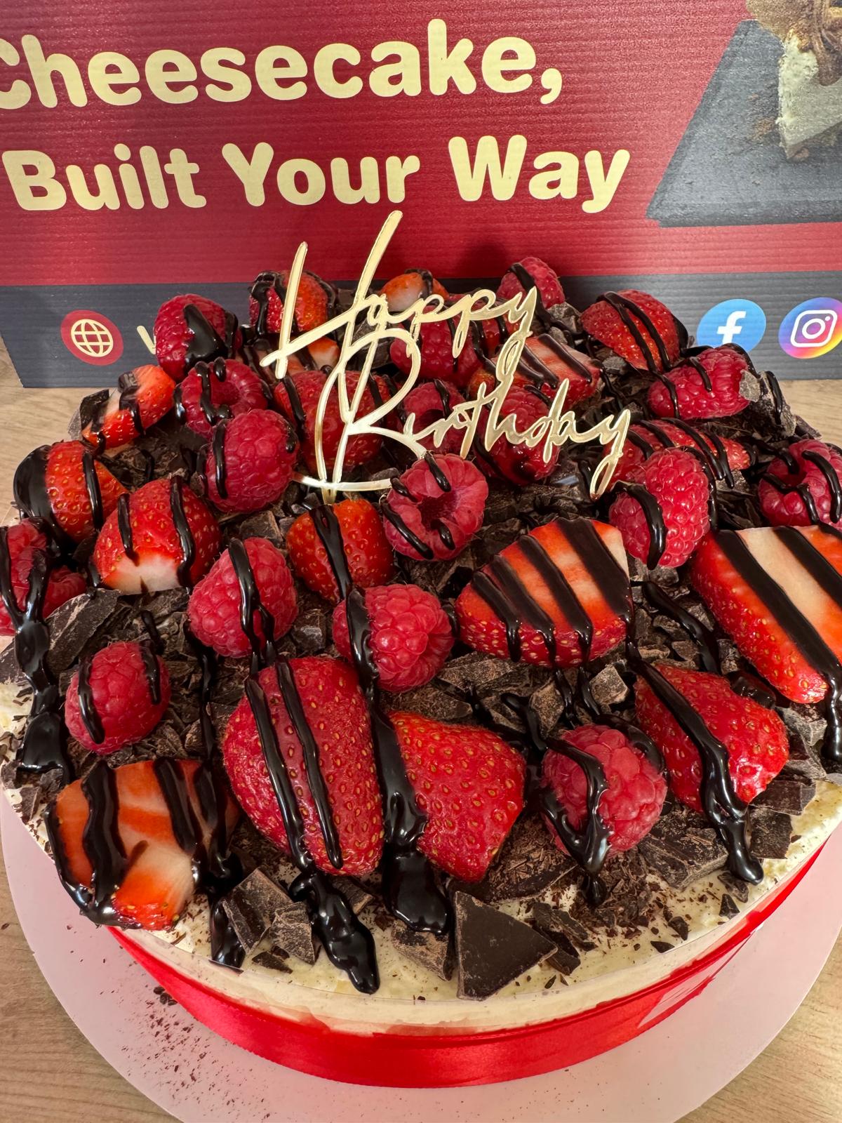 Fresh Strawberry and Dark Chocolate Celebration Cheesecake